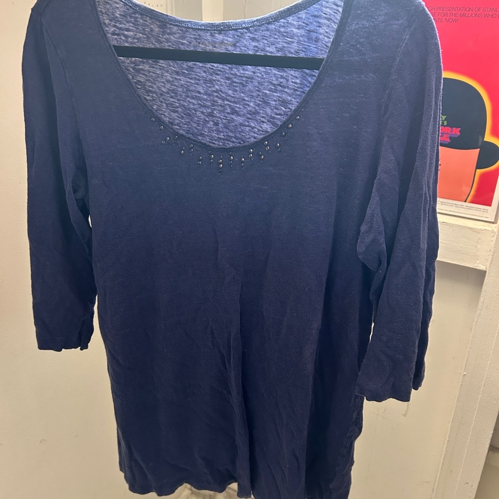 Eileen Fisher Deep Blue Long Sleeve Top